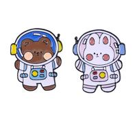 Homoyoyo Broche Créative Design Astronaute en Fer et Acier, Résistance la Rupture la Déformation, Lot de 2, Accessoires Décoratifs pour Vêtements Spatial