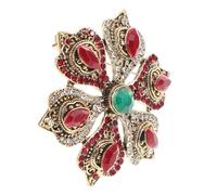 Homoyoyo Broche Cristal Rouge Pour Femme Broche Baroque Accessoire Pour Robe Bijoux De Noël Pendentif Décoratif