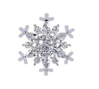 Homoyoyo Broche de Chemise Flocon de Neige Incrustée de Zircon en Platine, Mini Clip pour Femmes, Accessoire de Soirée pour Tenues de Fête et Décoration Vestimentaire