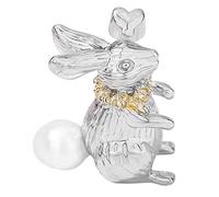 Homoyoyo Broches Lapin De Pâques Épinglette De Lapin Adorable Broche Avec Perles Accessoire Vestimentaire Pour Femmes