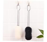 Homoyoyo Brosse à Bouteille Inox Manche Long 2 Pièces Éponge Interchangeable Noir Goupillon pour Biberons Tasses Verre Nettoyage Usage Quotidien
