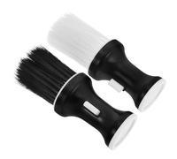 Homoyoyo Brosse à Cou pour Barbier Lot de 2 Pièces Poils Noirs et Blancs Brosse de Nettoyage pour Cheveux et Poudre Coiffante Accessoire Professionnel pour Salon de Coiffure et Finition