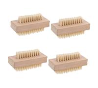 Homoyoyo Brosse à Ongles En Bois Naturel Double Face - Ensemble De 2 Outils De Nettoyage Pour Ongles Et Orteils - Poils De Sisal Parfaite Pour Manucure Et Pédicure Idéale Pour Hommes Et