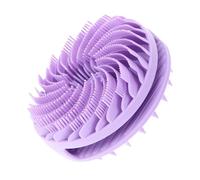 Homoyoyo Brosse de Bain Exfoliante Double Face en Silicone Violette, Épurateur de Peau Compact et Léger, Gommage Exfoliant et Massage Corporel, Voyage, Nettoyage en Profondeur des Pores