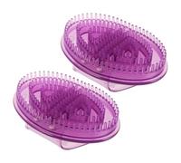 Homoyoyo Brosse de Massage Méridien Violette Lot de 2 en Silicone Solide pour Massage des Jambes et Débloquage des Méridiens