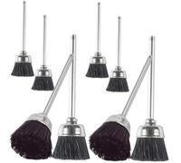 Homoyoyo Brosse de Nettoyage 8pcs en Métal et Bristle pour Tête de Perceuse à Ongles Accessoires Mini Manucure Polyvalents pour Salon de Manucure et Nail Art Professionnel