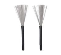 Homoyoyo Brosse Métallique pour Tambour Rétractable, 1 Paire Manche en Caoutchouc Antidérapant, Balai de Batterie Jazz Portable, Accessoires pour Percussions et Batterie Électronique