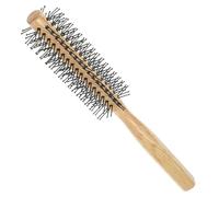 Homoyoyo Brosse Volume pour Brushing Mini Ronde Bois Naturel Nylon Résistante Unisexe Coiffage Maison Cheveux Bouclés Sèche-cheveux Compacte