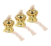 Homoyoyo Brûleur Réglable en Laiton pour Lampe à Pétrole, Lot de 3 Mèches Porte-Mèche, Adapté pour Réparation et Usage Quotidien