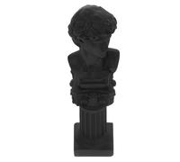 Homoyoyo Buste de David en Résine Noire 7 CM Colonne Romaine Décorative Statue Romaine Classique pour Décoration Intérieure Ornements de Bureau et Ambiance Apaisante