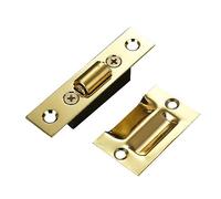 Homoyoyo Butée de Porte Réglable Acier Inoxydable avec Plaque de Frappe Finition Satinée Brossée Dorée Loqueteau à Bille pour Portes de Placard Installation Facile et Durable