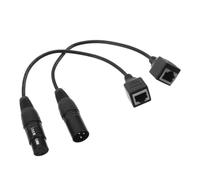 Homoyoyo Câble de Conversion Audio Xlr vers Rj45 Noir Connecteurs Xlr 3 Broches Plaqués Or, Câble en Métal et Pvc 28,5x2x2 Cm pour Installation Audio Professionnelle sur Scène