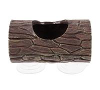 Homoyoyo Cachette à Ventouse pour Reptiles en Résine, Terrarium Décoratif de Tronc D’Arbre Lézard, Cachette pour Gecko Léopard et Betta, Accessoire Aquarium Sécurisé, Habitat Naturel