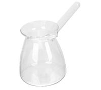 Homoyoyo Cafetière Grecque Cezve En Verre Transparent 450Ml - Cezve Turc Idéal Pour Café Et Thé - Théière Avec Poignée Latérale Pour Cuisinière Ibrik Pratique Pour Préparer Café Turque Et