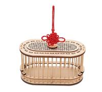 Homoyoyo Cage Bois pour Grillons à Double Compartiment Petite Cage Portable pour Observation Insectes Adaptée Aux Garçon Fille et Adultes