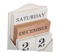 Homoyoyo Calendrier Bois Vintage Calendrier Manuel à Blocs Décoratif pour Bureau et Maison Affichage Date Rétro et Facile à Utiliser