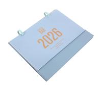 Homoyoyo Calendrier de Bureau Cheval PU Bleu Calendrier Mensuel Debout Compact Mini Planificateur pour Organisation Maison et Bureau