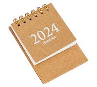 Homoyoyo Calendrier de Bureau Mini Kraft Calendrier Familial Compact avec Espace Mémo Décoration Stable pour Maison Bureau École