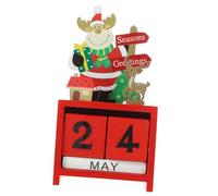 Homoyoyo Calendrier de Noël Décoratif Bureau Ornement de Table Naturel Blocs Chiffres Réutilisables Cadeau Original pour Fête et Maison
