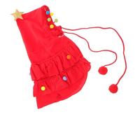 Homoyoyo Cape de Noël pour Animaux Costume Cosplay pour Chats Cape Légère avec Chapeau Étoile Pompons Tenue Festive Ajustable pour Petits Chiens et Chats