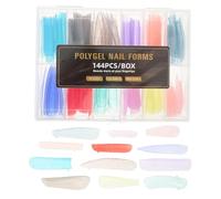 Homoyoyo Capsules D’ongles Carrées en Acrylique 144 Pcs Macaron Coloré, Faux Ongles Préformés à Couverture Complète, Extensions D’ongles Gel pour Manucure Professionnelle et Usage Maison