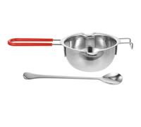 Homoyoyo Caquelon à Fondue Électrique 400 Ml en Acier Inoxydable 304 avec Poignée en Silicone Anti-brûlure, Pot de Fusion pour Chocolat et Cire avec Cuillère Mélangeuse Couleur Aléatoire