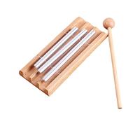 Homoyoyo Carillon de Table à 3 Tons en Bois Naturel, Instrument de Percussion Éducatif pour Garçon et Filles, Accessoire Musical pour Yoga, Relaxation et Apprentissage Sonore