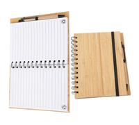 Homoyoyo Carnet à Spirale Couverture en Bambou, Cahier Scolaire Solide et Élégant, Papier, pour Écriture Créative et Prise de Notes