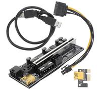 Homoyoyo Carte D'extension Gpu Pci-e 1x vers 16x, Interface 6 Broches, sans Pilote, Abs Noir, pour Matériel de Minage et Équipements de Construction