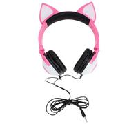 Homoyoyo Casque Garçon et Filles Réglable Oreilles de Chat et Renard LED Rose Écouteurs Confortables Pliables Casque Audio Dessin Animé pour Voyage et Bureau Garçon Son