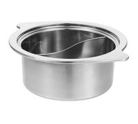 Homoyoyo Casserole à Fond Épais en Acier Inoxydable 16 Cm, Marmite Ménagère Double Compartiment pour Cuisson Hot Pot, Compatible Plaques à Induction, Ustensile Cuisine Multifonction