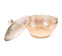 Homoyoyo Casserole en Verre sans Plomb 1000ml Double Anse Résistante la Chaleur pour Micro-ondes, Moulage Monobloc Solide et Design Élégant Doré