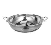 Homoyoyo Casserole Inox à Deux Compartiments avec Poignées Robustes Casserole à Soupe Divisée Résistante Corrosion Adaptée pour Induction et Gaz Marmite Hotpot Double Saveur pour Usage