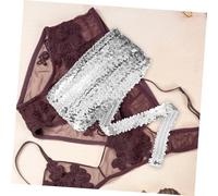 Homoyoyo Ceinture Élastique à Sequins Argentés Décoratif Flexible pour Couture Ruban Ornemental pour Vêtements Rideaux et Projets DIY