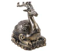 Homoyoyo Cendrier Métal Vintage avec Couvercle Sculpture Cerf Argenté Cendrier Portable Anti-Vent pour Cigare Scellé pour Balcon Bureau et Maison