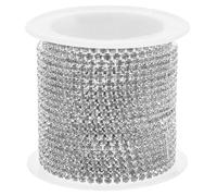 Homoyoyo Chaîne de Strass Scintillants à Coudre pour Vêtements Base Argentée Strass Ss6 20 MM Rouleau 5 Mètres Accessoire DIY pour Robe de Mariée et Décoration Textile