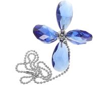 Homoyoyo Chaînette Décorative en Cristal Bleu pour Ventilateur de Plafond - Pendentif Attrape-Soleil Floral Filet - Rallonge 1 Pièce pour Terrasse et Jardin - Accessoire Lumineux Extérieur