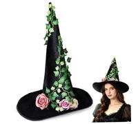 Homoyoyo Chapeau de Sorcière de Luxe Noir en Velours, 56-58 Cm