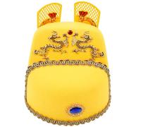 Homoyoyo Chapeau d'Empereur Chinois de Style Ancien Jaune Ailes Accessoire de Cosplay pour Adultes Coiffure Traditionnelle Royale pour Spectacles et Fêtes Costumées