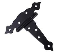 Homoyoyo Charnière en T Porte de Cour Robuste 5 Pouces Noir Fer Forgé Charnières de Portail Lourdes Usage Résidentiel et Commercial Lot Unique