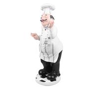 Homoyoyo Chef Français Figurine Cuisinier Chef Artisanat Cuisinier Statue Résine Chef Comptoir Décoration de Table pour Boulangerie Restaurant Bistro Pâtisserie Décoration