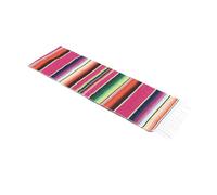 Homoyoyo Chemin de Table Mexicain en Coton 35 X 275 Cm, Nappe Décorative Colorée Style Arc-en-ciel, Décoration de Table Chic pour Salle à Manger et Événements Festifs