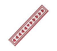 Homoyoyo Chemin de Table Saint-valentin 36x183 Cm en Tissu à Motif Cœur Rouge, Nappe Décorative Chic pour Décoration de Table, Buffet et Fête, Éléments Déco Romantique