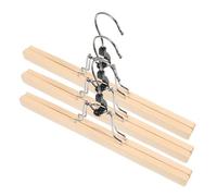 Homoyoyo Cintres en Bois Lot De 3 - Cintres à Pinces Rotatifs 360° pour Pantalons - Jupes Et Chaussettes Taille 30 Cm