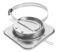 Homoyoyo Clapet Anti-retour Inox Semi-ouvert 150x150 Mm Collier de Serrage, Vanne D'arrêt Anti-fumée et Anti-retour pour Hotte Cuisine, Conduit D’évacuation Résistant Haute Température,