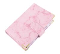 Homoyoyo Classeur Budget PU Cuir Marbre Rose avec Pochettes Zippées Carnet Organiseur Budget Planner Portable avec Étiquettes et Stickers Classeur à Anneaux pour Cartes et Reçus