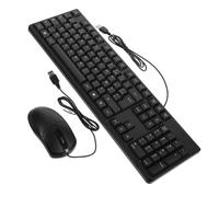 Homoyoyo Clavier et Souris Filaires USB Silencieux pour Bureau, Ensemble Moderne Solide en Abs, Clavier Azerty Pavé Numérique, Utilisation Professionnelle et Gaming, Confortable