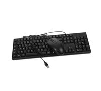 Homoyoyo Clavier et Souris Filaires USB Silencieux pour PC Bureau Pavé Numérique Intégré, Ensemble Complet Ergonomique, Usage Professionnel et Personnel, Couleur Noire