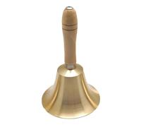 Homoyoyo Cloche à Main Laiton avec Manche Bois Ergonomique Sonnette de Service et Robuste pour Restaurant Fête de Noël Ambiance Festive Diamètre
