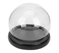 Homoyoyo Cloche en Verre Ronde avec Base Noire Dôme Transparent pour Fleurs Éternelles Décoration Intérieure Polyvalente Protection Anti-Poussière Présentoir Élégant pour Objets